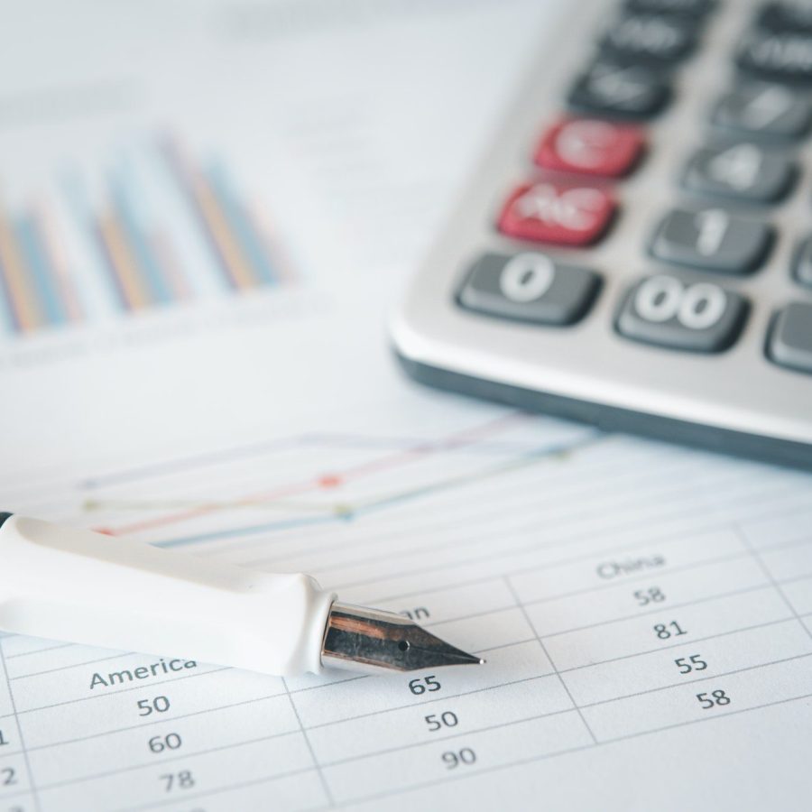 Bill and calculator with pen, paper bill charge. Bill and calculator with pen, paper bill charge.