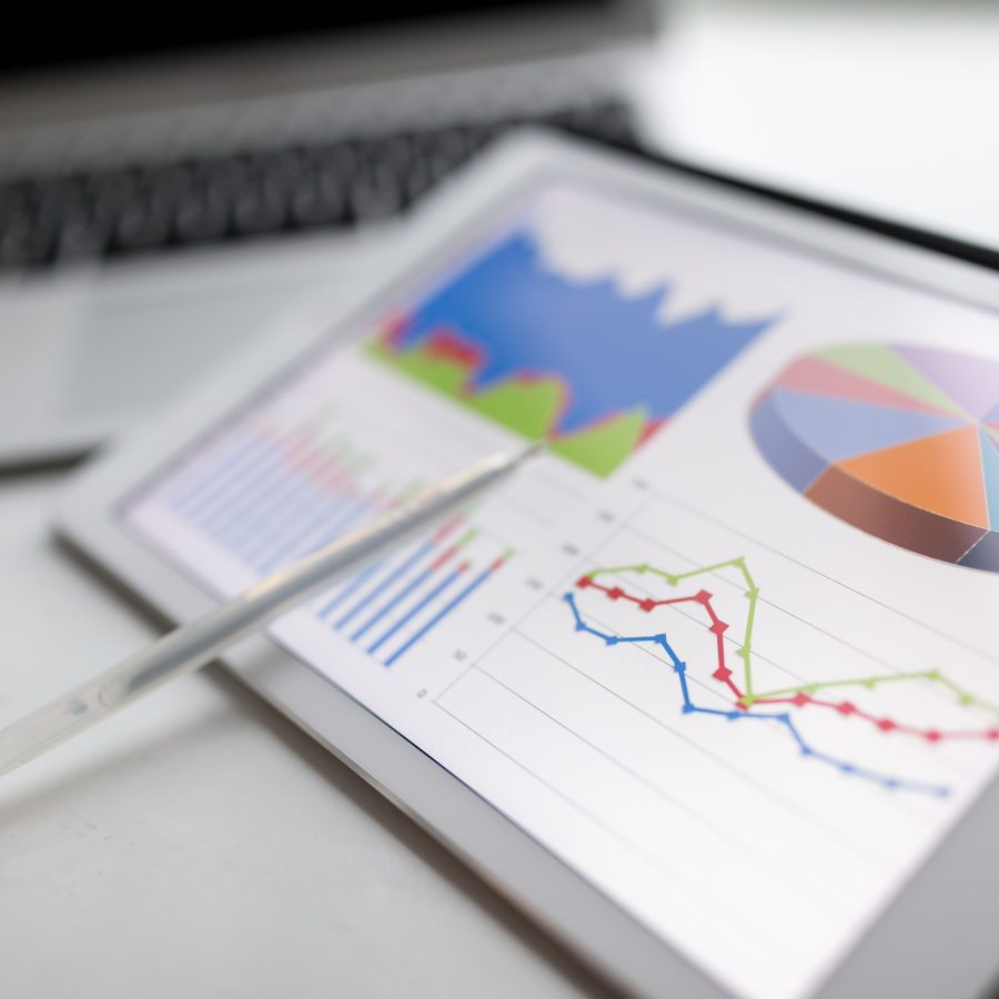 Digital tablet computer to show the chart Digital tablet computer to show the chart