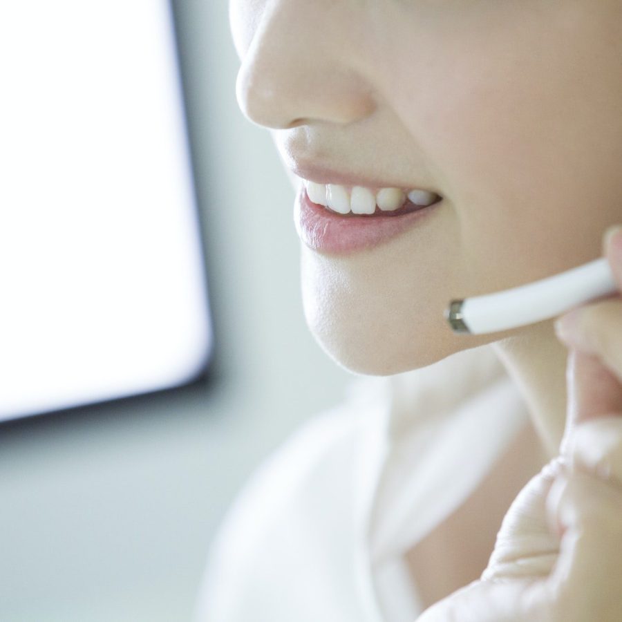 Female call service representative at work